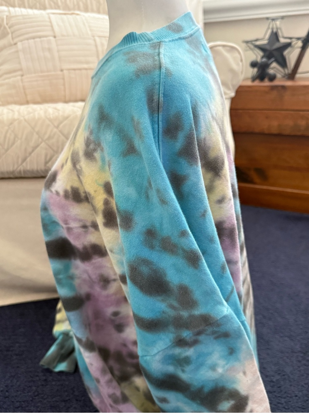 Lovers + Friends Tie-Dye Crewneck Sweater in Teal, Purple & Pink - Picture 7 of 10